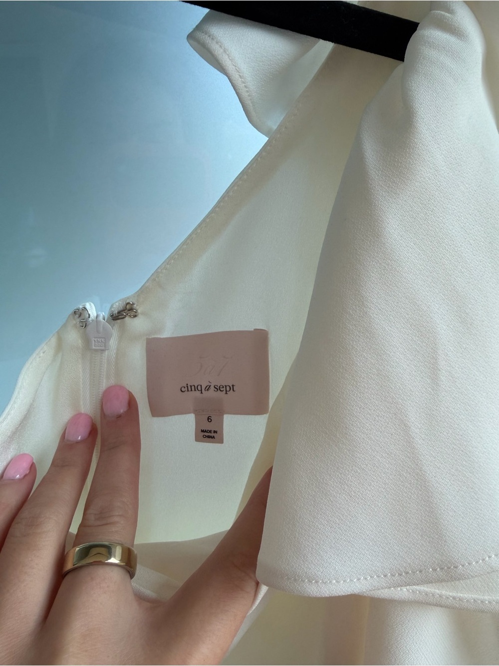 Cinq a Sept White Ruffle Midi Dress - Picture 4 of 7